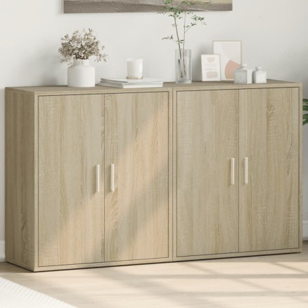 Sideboard aus Holzwerkstoff, 2 Stück, Sonoma-Eiche, 60 x 31 x 70 cm von vidaXL, Sideboards - Ref: Foro24-3276541, Preis: 115,...