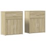 Aparador de madera de ingeniería 2 uds roble Sonoma 60x31x70 cm de vidaXL, Aparadores - Ref: Foro24-3276548, Precio: 128,03 €...