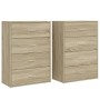 Aparadores 2 uds madera de ingeniería roble Sonoma 60x31x84 cm de vidaXL, Aparadores - Ref: Foro24-3276583, Precio: 168,98 €,...