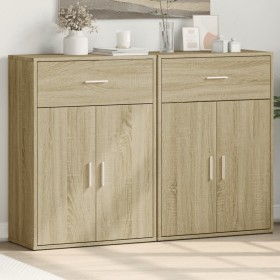 Sideboards 2 pcs engineered wood Sonoma oak 60x30x84 cm by vidaXL, Sideboards - Ref: Foro24-3276597, Price: 137,93 €, Discoun...