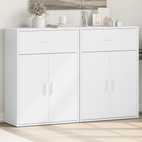 Sideboards 2 pcs white engineered wood 60x30x84 cm by vidaXL, Sideboards - Ref: Foro24-3276595, Price: 143,81 €, Discount: %