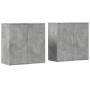 Aparadores 2 uds madera de ingeniería gris hormigón 79x38x80 cm de vidaXL, Aparadores - Ref: Foro24-3276605, Precio: 181,74 €...