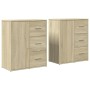 Aparador de madera de ingeniería 2 uds roble Sonoma 60x31x70 cm de vidaXL, Aparadores - Ref: Foro24-3276555, Precio: 150,48 €...