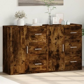 Engineered wood sideboard 2 pcs smoked oak 60x31x70cm by vidaXL, Sideboards - Ref: Foro24-3276557, Price: 149,99 €, Discount: %