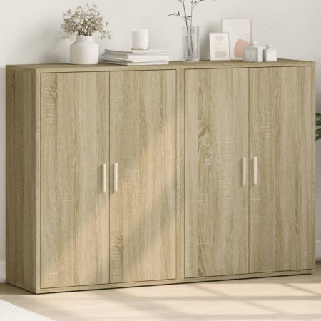 Sideboards 2 pcs engineered wood Sonoma oak 60x31x84 cm by vidaXL, Sideboards - Ref: Foro24-3276569, Price: 145,84 €, Discoun...