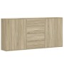 Aparadores 3 uds madera de ingeniería roble Sonoma 60x31x84 cm de vidaXL, Aparadores - Ref: Foro24-3276576, Precio: 235,04 €,...