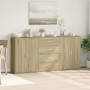 Sideboards 3 pcs engineered wood Sonoma oak 60x31x84 cm by vidaXL, Sideboards - Ref: Foro24-3276576, Price: 226,57 €, Discoun...