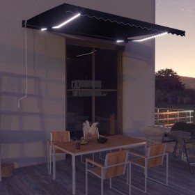 Toldo retráctil LED y sensor de viento gris antracita 450x300cm de vidaXL, Toldos - Ref: Foro24-3051258, Precio: 651,08 €, De...