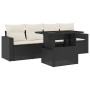 Set de muebles de jardín 5 pzas y cojines ratán sintético negro de vidaXL, Conjuntos de jardín - Ref: Foro24-3267096, Precio:...