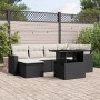 7-teiliges Gartensofa-Set mit schwarzen synthetischen Rattankissen von vidaXL, Gartensets - Ref: Foro24-3267416, Preis: 490,3...