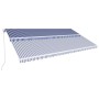 Blue and white retractable manual awning 600x300 cm by vidaXL, Awnings - Ref: Foro24-3051223, Price: 507,29 €, Discount: %