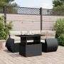 5-teiliges Gartenmöbel-Set und schwarze synthetische Rattankissen von vidaXL, Gartensets - Ref: Foro24-3268506, Preis: 438,50...