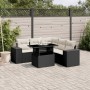 6-teilige Gartensofagarnitur und schwarze synthetische Rattankissen von vidaXL, Gartensets - Ref: Foro24-3269156, Preis: 488,...