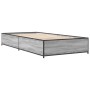 Estructura cama madera ingeniería metal gris Sonoma 90x200 cm de vidaXL, Camas y somieres - Ref: Foro24-845114, Precio: 85,58...