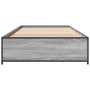 Estructura cama madera ingeniería metal gris Sonoma 90x200 cm de vidaXL, Camas y somieres - Ref: Foro24-845114, Precio: 85,58...