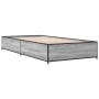 Estructura cama madera ingeniería metal gris Sonoma 90x200 cm de vidaXL, Camas y somieres - Ref: Foro24-845114, Precio: 85,58...