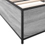 Estructura cama madera ingeniería metal gris Sonoma 90x200 cm de vidaXL, Camas y somieres - Ref: Foro24-845114, Precio: 85,58...