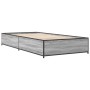 Sonoma gray metal engineered wood bed frame 100x200 cm by vidaXL, Beds and slatted bases - Ref: Foro24-845109, Price: 87,13 €...