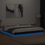 Estructura cama con luces LED madera ingeniería negro 200x200cm de vidaXL, Camas y somieres - Ref: Foro24-3281071, Precio: 22...