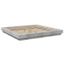 Estructura cama con luces LED madera gris hormigón 200x200 cm de vidaXL, Camas y somieres - Ref: Foro24-3281073, Precio: 221,...