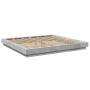 Bed frame with LED lights concrete gray wood 200x200 cm by vidaXL, Beds and slatted bases - Ref: Foro24-3281073, Price: 220,9...