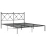 Bed frame with black metal headboard 150x200 cm by vidaXL, Beds and slatted bases - Ref: Foro24-376504, Price: 112,42 €, Disc...