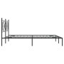 Bed frame with black metal headboard 150x200 cm by vidaXL, Beds and slatted bases - Ref: Foro24-376504, Price: 112,42 €, Disc...