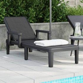 Black polypropylene lounger 159x68x83.5 cm by vidaXL, Loungers - Ref: Foro24-4008102, Price: 100,93 €, Discount: %