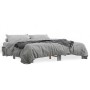 Estructura cama madera ingeniería metal gris Sonoma 200x200 cm de vidaXL, Camas y somieres - Ref: Foro24-3280220, Precio: 144...