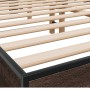 Estructura cama madera ingeniería metal marrón roble 150x200 cm de vidaXL, Camas y somieres - Ref: Foro24-3280236, Precio: 13...