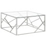 Silver stainless steel and tempered glass coffee table by vidaXL, Coffee table - Ref: Foro24-349953, Price: 167,99 €, Discoun...