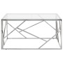 Silver stainless steel and tempered glass coffee table by vidaXL, Coffee table - Ref: Foro24-349953, Price: 167,99 €, Discoun...