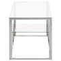 Silberner Couchtisch aus Edelstahl und gehärtetem Glas von vidaXL, Couchtisch - Ref: Foro24-350017, Preis: 121,81 €, Rabatt: %