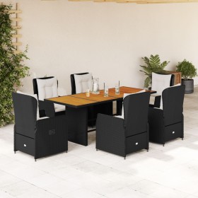 7-piece garden dining set and black synthetic rattan cushions by vidaXL, Garden sets - Ref: Foro24-3262779, Price: 805,10 €, ...