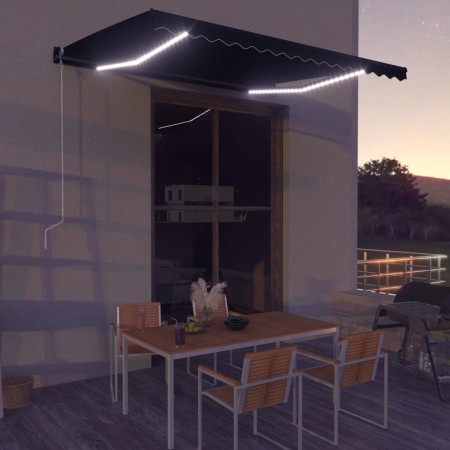 Toldo retráctil LED y sensor de viento gris antracita 400x300cm de vidaXL, Toldos - Ref: Foro24-3051257, Precio: 614,47 €, De...