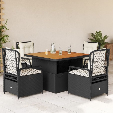 5-piece garden furniture set with black synthetic rattan cushions by vidaXL, Garden sets - Ref: Foro24-3262912, Price: 561,65...