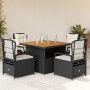 5-piece garden furniture set with black synthetic rattan cushions by vidaXL, Garden sets - Ref: Foro24-3262912, Price: 564,05...