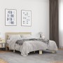 Sonoma oak metal engineered wood bed frame 135x190 cm by vidaXL, Beds and slatted bases - Ref: Foro24-3280208, Price: 150,32 ...