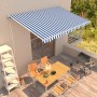 Toldo automático retráctil azul y blanco 450x300 cm de vidaXL, Toldos - Ref: Foro24-3051231, Precio: 506,47 €, Descuento: %