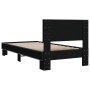 Estructura de cama madera de ingeniería y metal negro 90x200 cm de vidaXL, Camas y somieres - Ref: Foro24-845807, Precio: 99,...