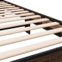 Brown oak metal engineered wood bed frame 90x200 cm by vidaXL, Beds and slatted bases - Ref: Foro24-845811, Price: 99,04 €, D...