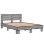 Sonoma gray metal engineered wood bed frame 140x190 cm by vidaXL, Beds and slatted bases - Ref: Foro24-3280170, Price: 154,82...