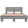 Estructura cama madera ingeniería metal gris Sonoma 140x190 cm de vidaXL, Camas y somieres - Ref: Foro24-3280170, Precio: 154...