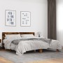 Engineered wood bed frame metal smoked oak 180x200cm by vidaXL, Beds and slatted bases - Ref: Foro24-3280179, Price: 165,58 €...