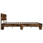 Estructura cama madera ingeniería metal roble ahumado 180x200cm de vidaXL, Camas y somieres - Ref: Foro24-3280179, Precio: 16...