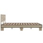 Estructura cama madera ingeniería metal roble Sonoma 120x190 cm de vidaXL, Camas y somieres - Ref: Foro24-3280158, Precio: 14...