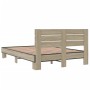 Estructura cama madera ingeniería metal roble Sonoma 120x190 cm de vidaXL, Camas y somieres - Ref: Foro24-3280158, Precio: 14...