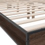 Estructura cama madera ingeniería metal marrón roble 120x200 cm de vidaXL, Camas y somieres - Ref: Foro24-3280201, Precio: 15...