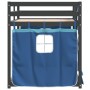 Bunk bed with curtains solid blue pine wood 90x190 cm by vidaXL, Beds and slatted bases - Ref: Foro24-3283944, Price: 209,40 ...