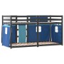 Bunk bed with curtains solid blue pine wood 90x190 cm by vidaXL, Beds and slatted bases - Ref: Foro24-3283944, Price: 209,40 ...